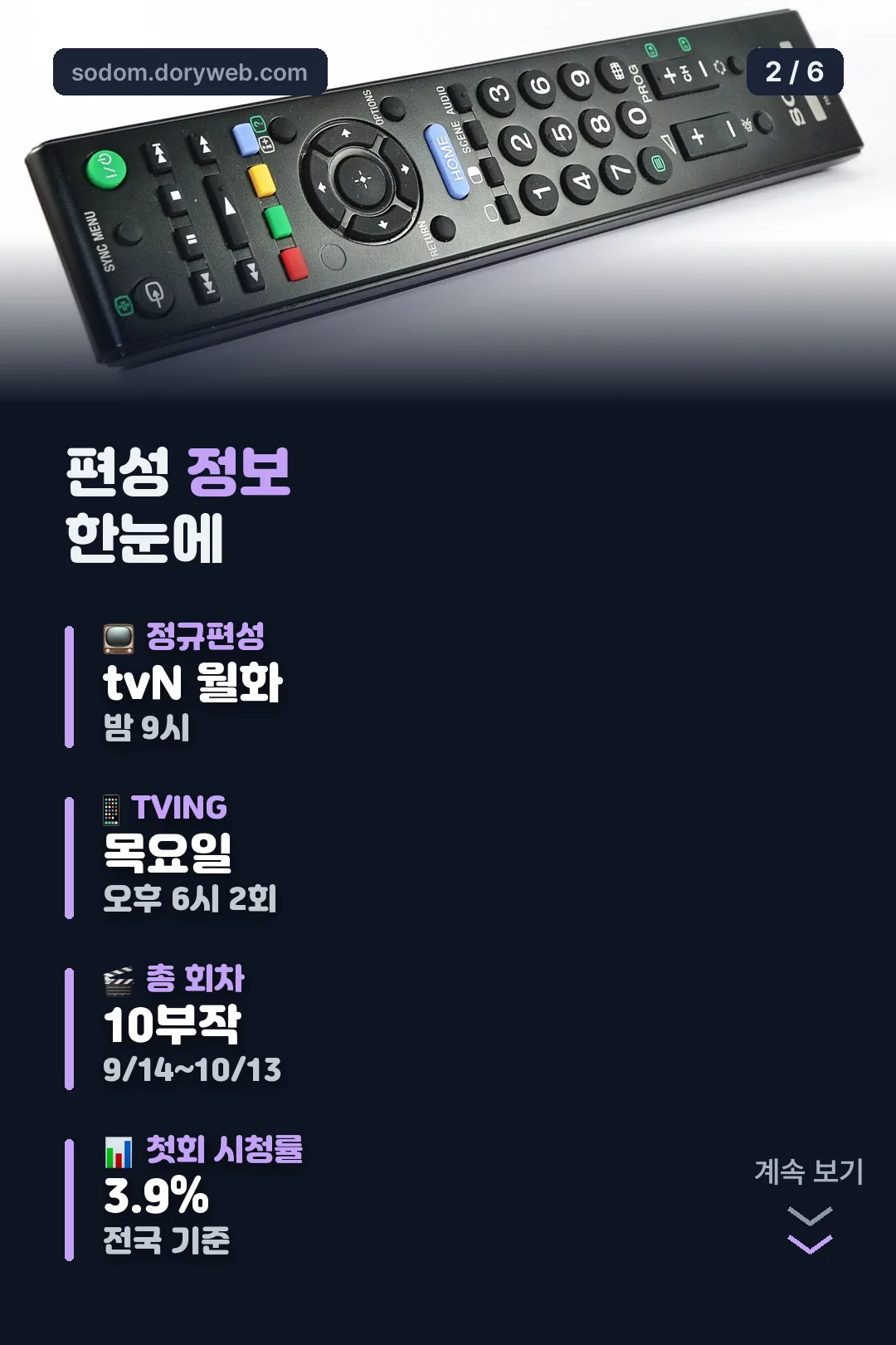편성 정보 한눈에