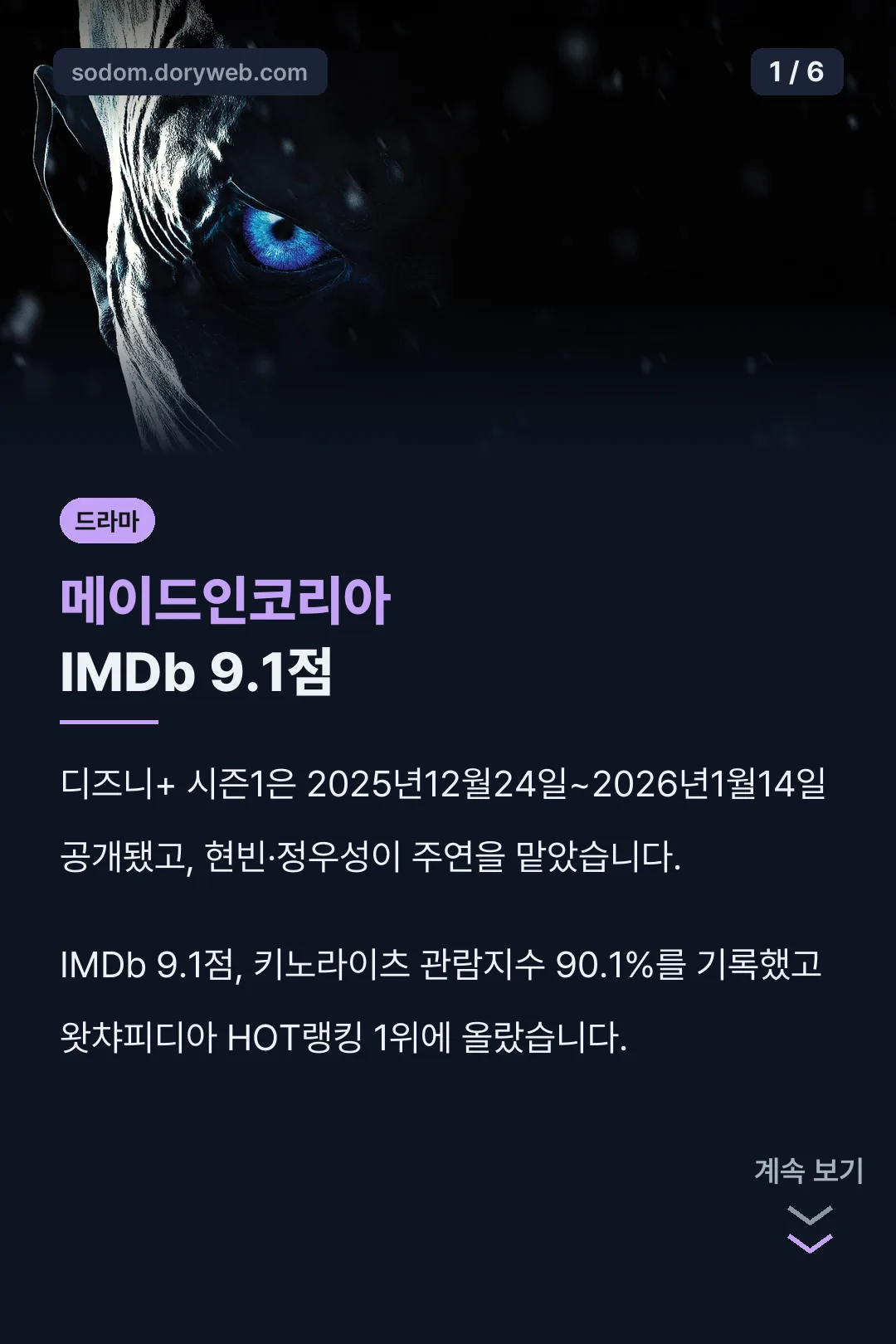 메이드인코리아 IMDb 9.1점