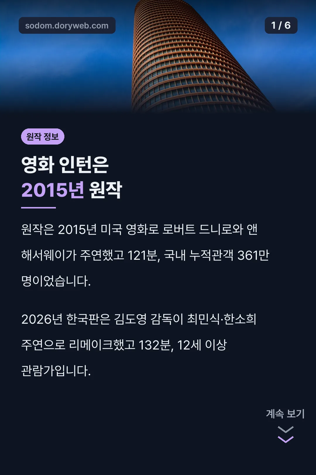 영화 인턴은 2015년 원작