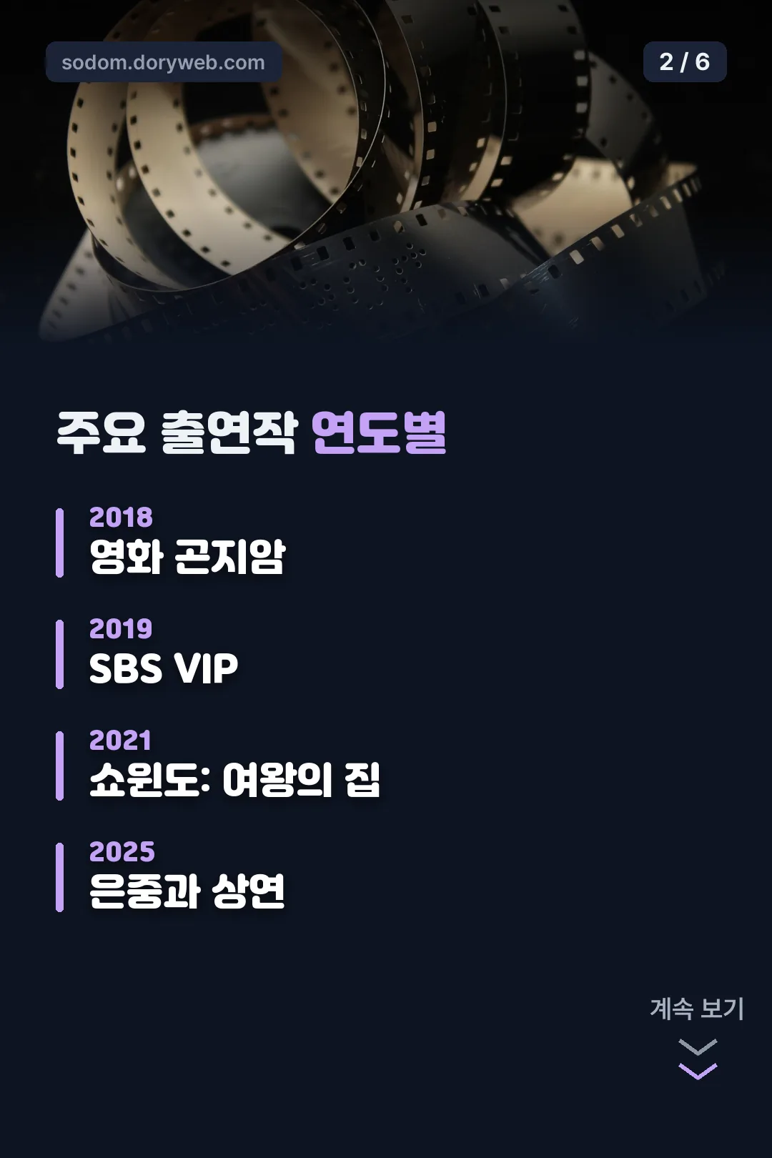 연도별 주요 출연작